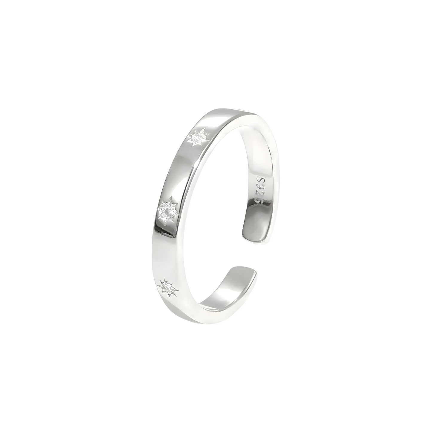 Vielring - Kristall Sterne Ring - 925 Silber - Silber