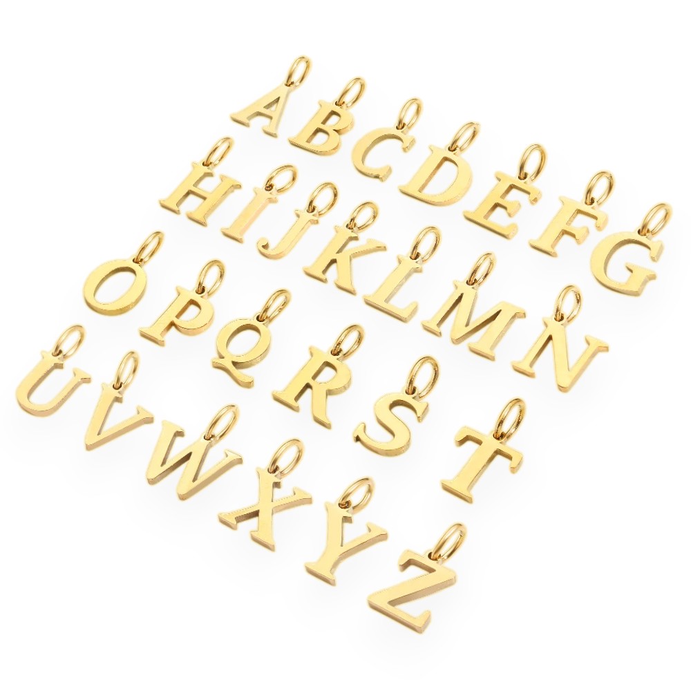 Vielring - Armband-Initial-Anhänger • 925 Sterling Silber #2 - Gold / A