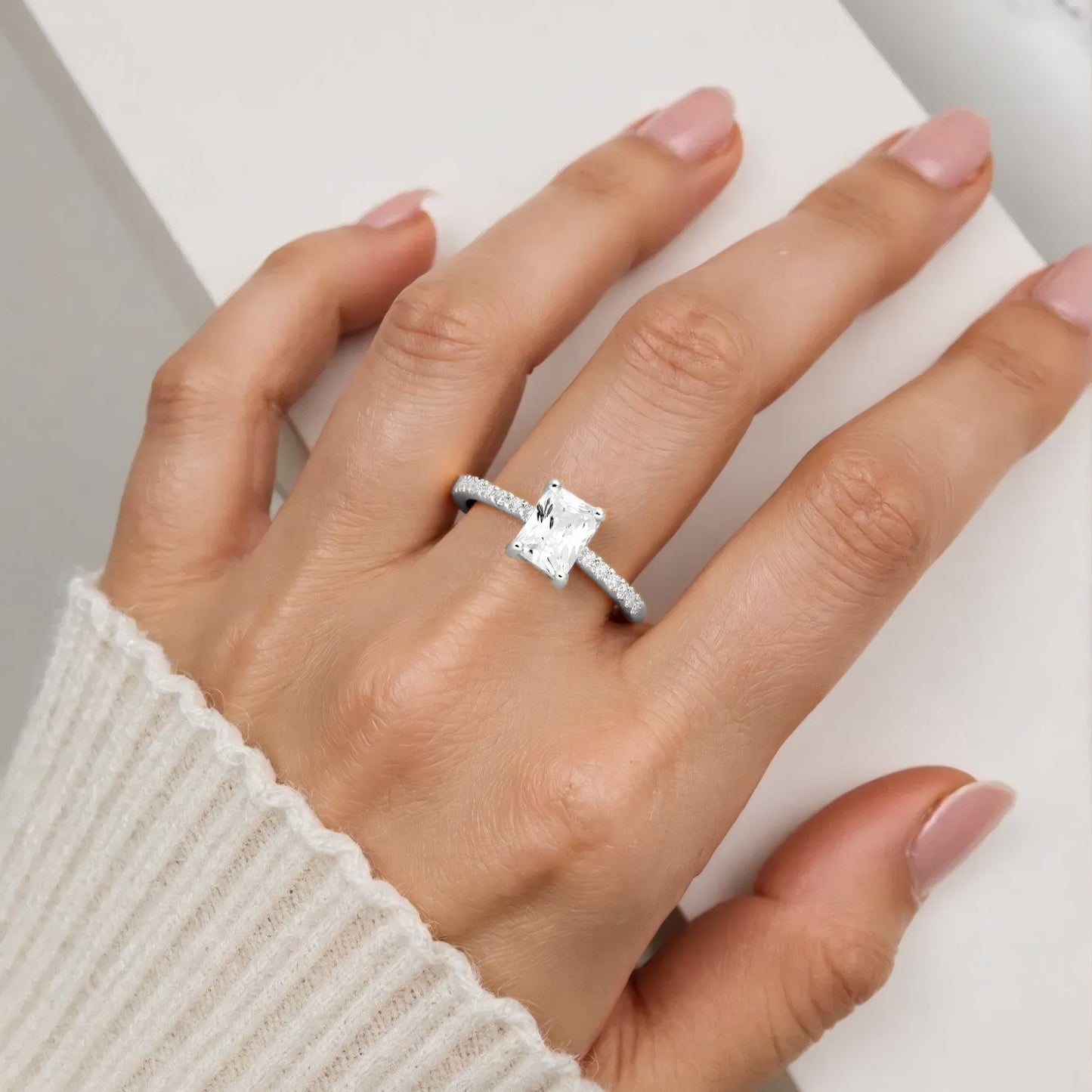 Vielring - Großer Zirkonia Stein Ring - 925 Silber - Gold