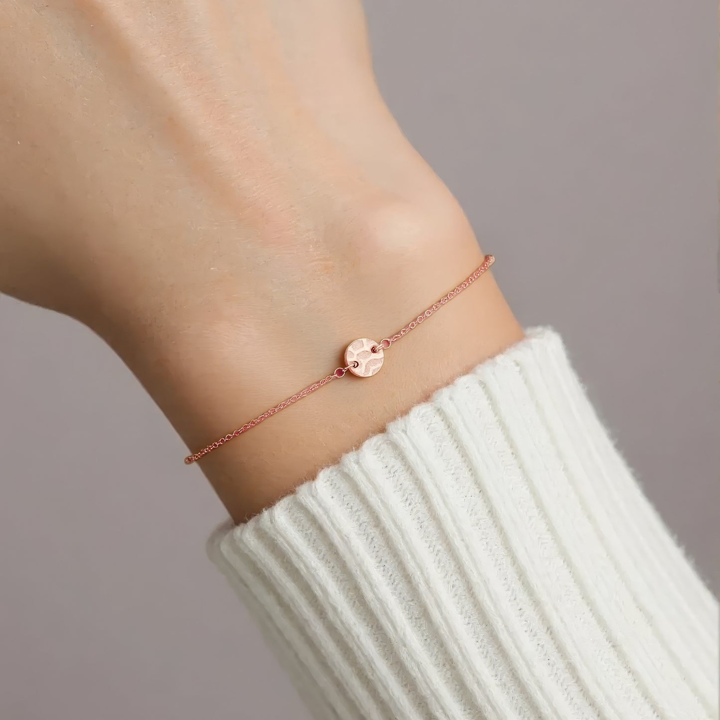 Plättchen Disk Armband - 925 Silber