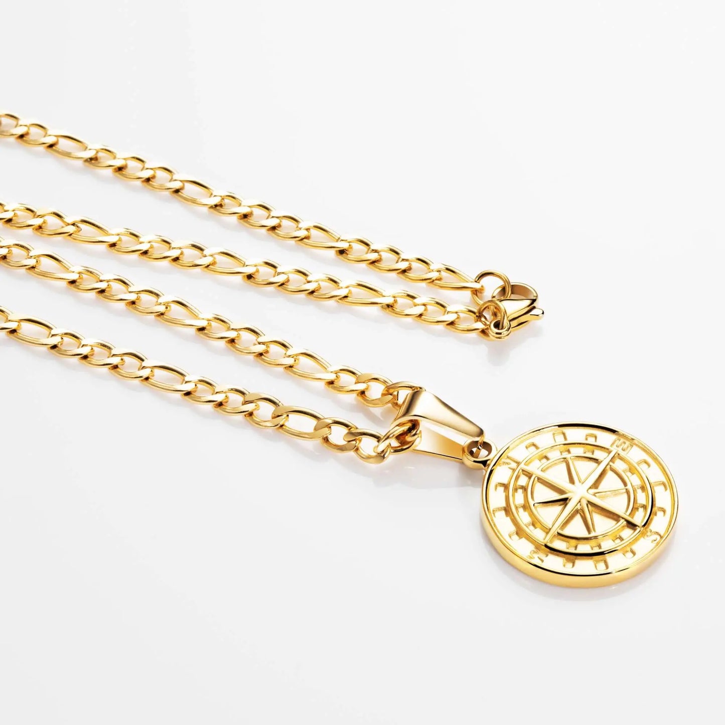 Vielring - Kompass Halskette - Edelstahl - Silber / 50 cm