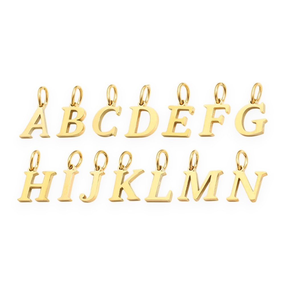 Vielring - Armband-Initial-Anhänger • 925 Sterling Silber #2 - Gold / A