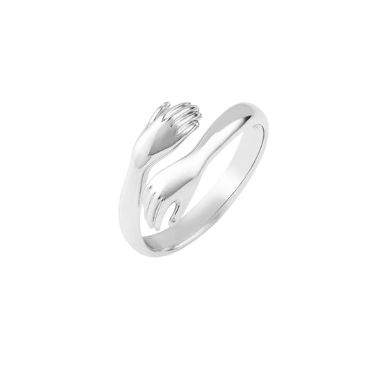 Vielring - Offener Umarmungsring Liebe - 925 Silber - Silber / Edelstahl