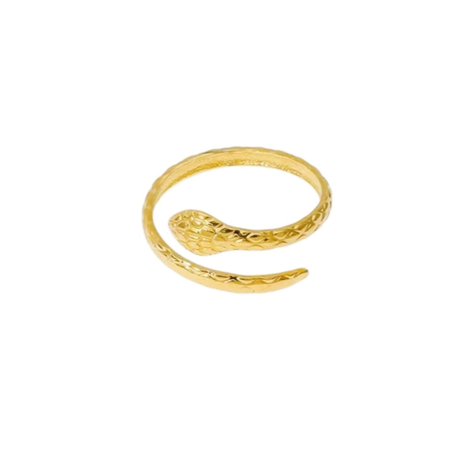 Vielring - Dezenter Schlangenring - Edelstahl - Gold