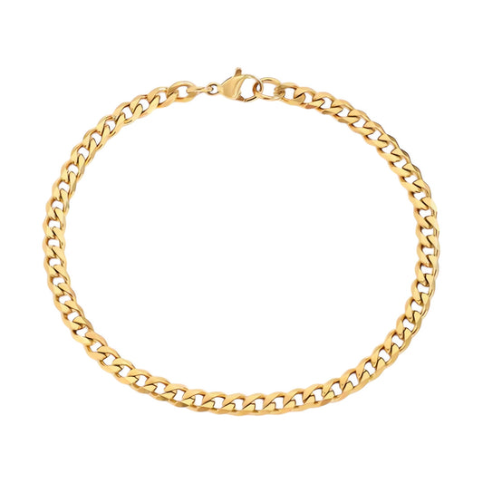 Vielring - Gliederketten Armband 3,5,7 mm Breite - Edelstahl - Gold / 18 cm / 3 mm