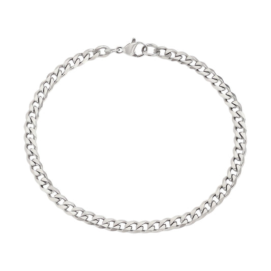 Vielring - Gliederketten Armband 3,5,7 mm Breite - Edelstahl - Silber / 18 cm / 3 mm
