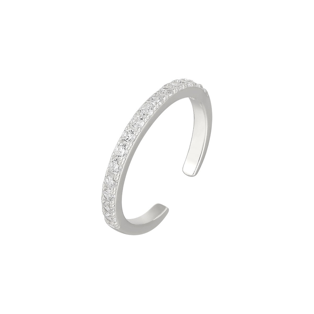 Vielring - Filigraner Band Zirkonia Steinen Ring - 925 Silber - Silber