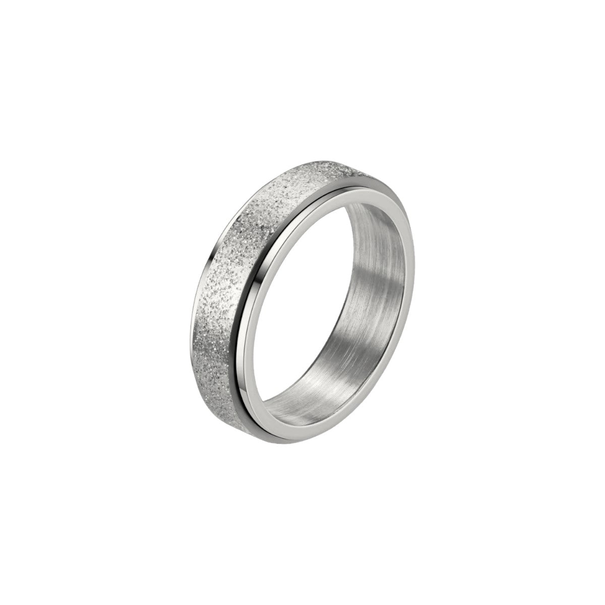 Vielring - Matter Klassischer Drehbarer Ring - Edelstahl - Silber / 16 mm - US 6