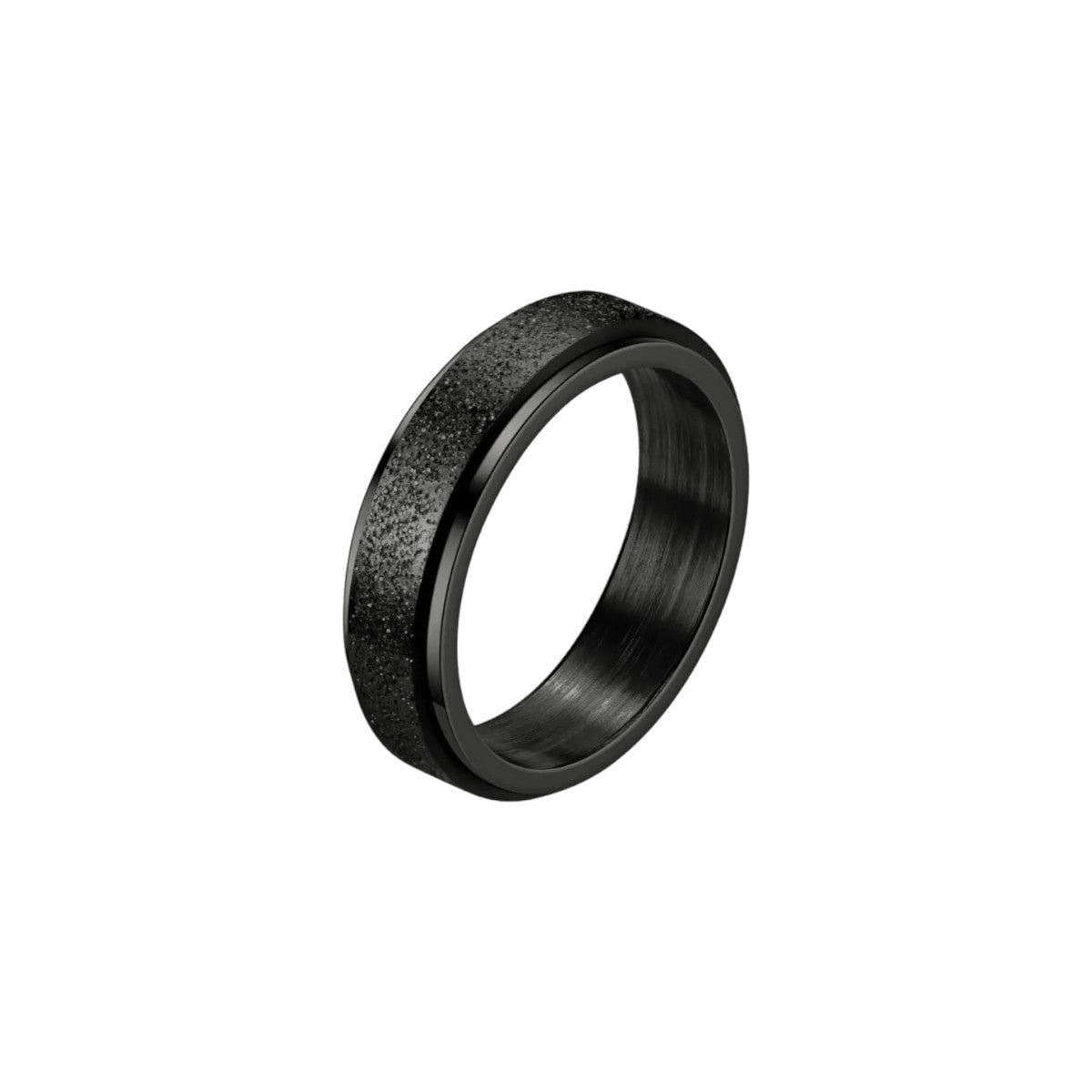 Vielring - Matter Klassischer Drehbarer Ring - Edelstahl - Schwarz / 16 mm - US 6