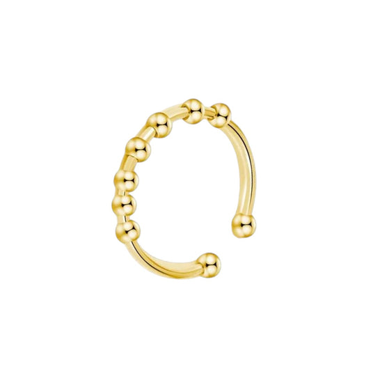 Vielring - Perlen Drehbarer Ring - Edelstahl - Gold