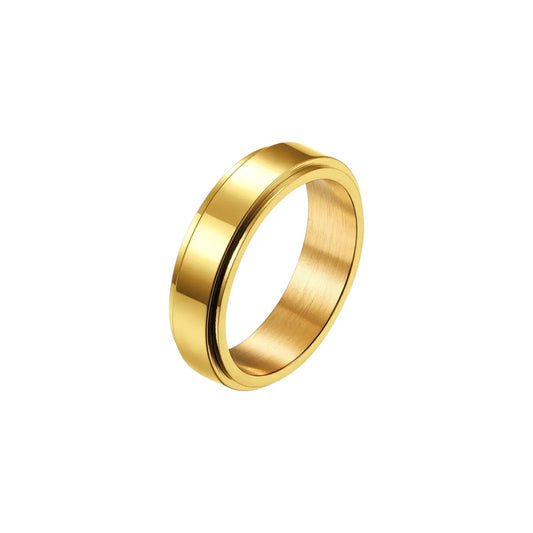 Vielring - Glatter Klassischer Drehbarer Ring - Edelstahl - Gold / 16 mm - US 6