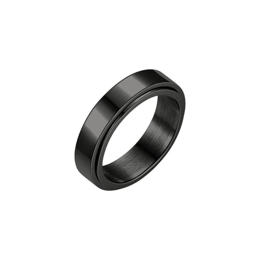 Vielring - Glatter Klassischer Drehbarer Ring - Edelstahl - Schwarz / 16 mm - US 6