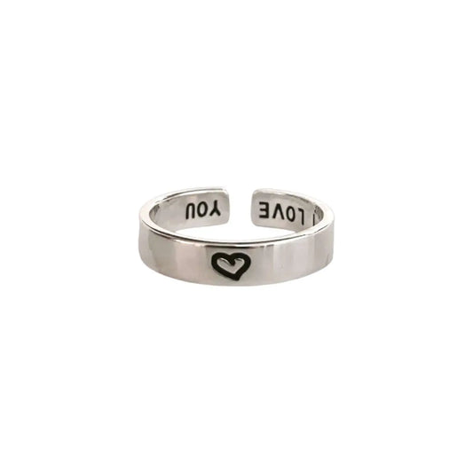 Vielring - "I Love You" Herz Ring - 925 Silber - Silber