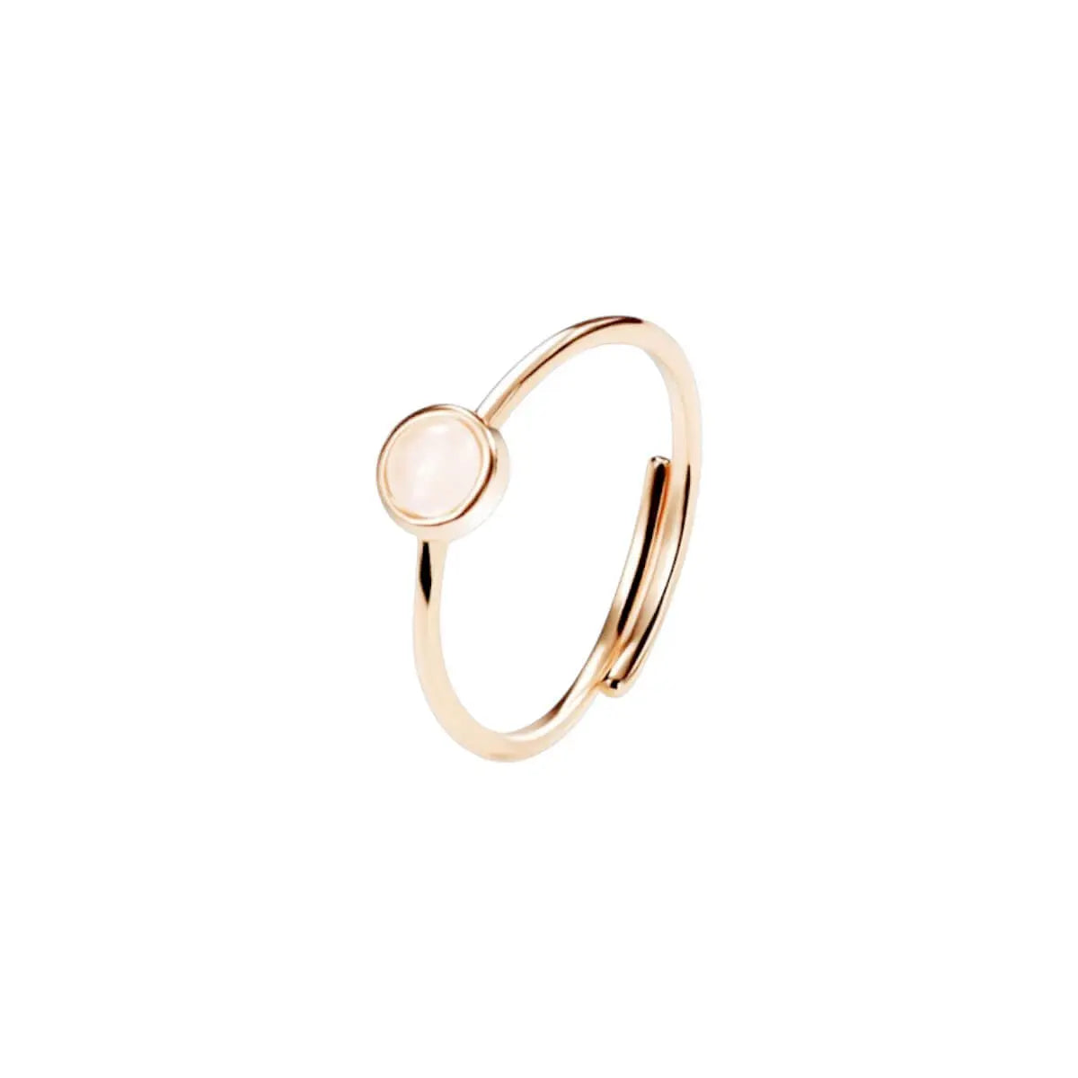 Vielring - Weißer Stein Ring verstellbar - 925 Silber - Roségold