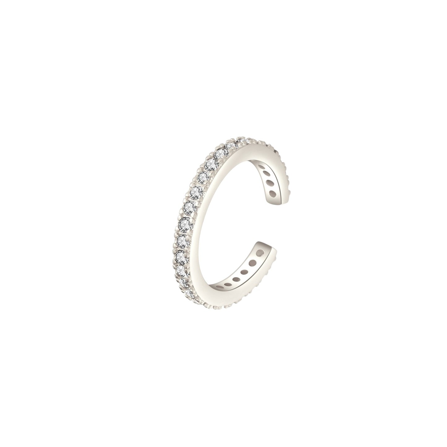 Vielring - Filigraner Zirkonia Steinen Ear Cuff - 925 Silber - Silber / Einzeln