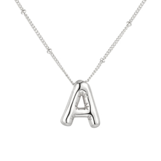 Vielring - Ballonkette mit Buchstabe - Edelstahl - Silber / A