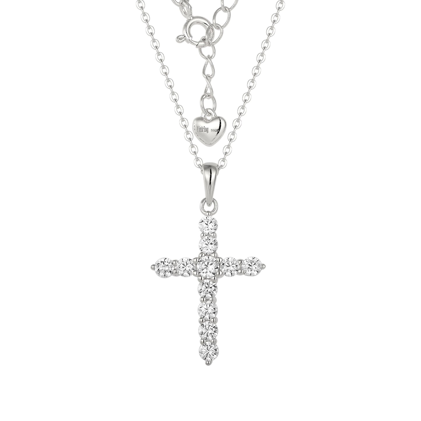 Vielring - Kreuz Zirkonia Halskette - 925 Silber - Gold