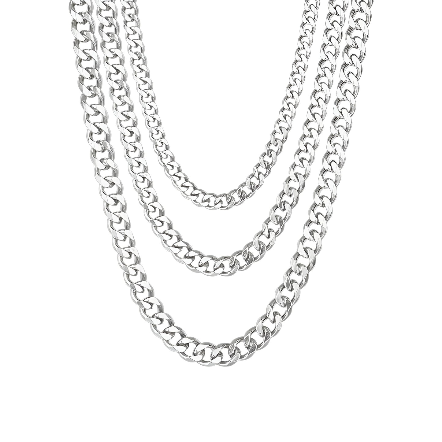 Vielring - Gliederkette Halskette - 925 Silber - Gold / 3 mm / 45 cm