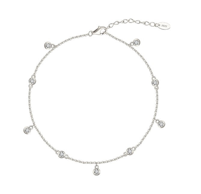 Vielring - Zirkonia Steinen Fußkettchen - 925 Silber - Silber