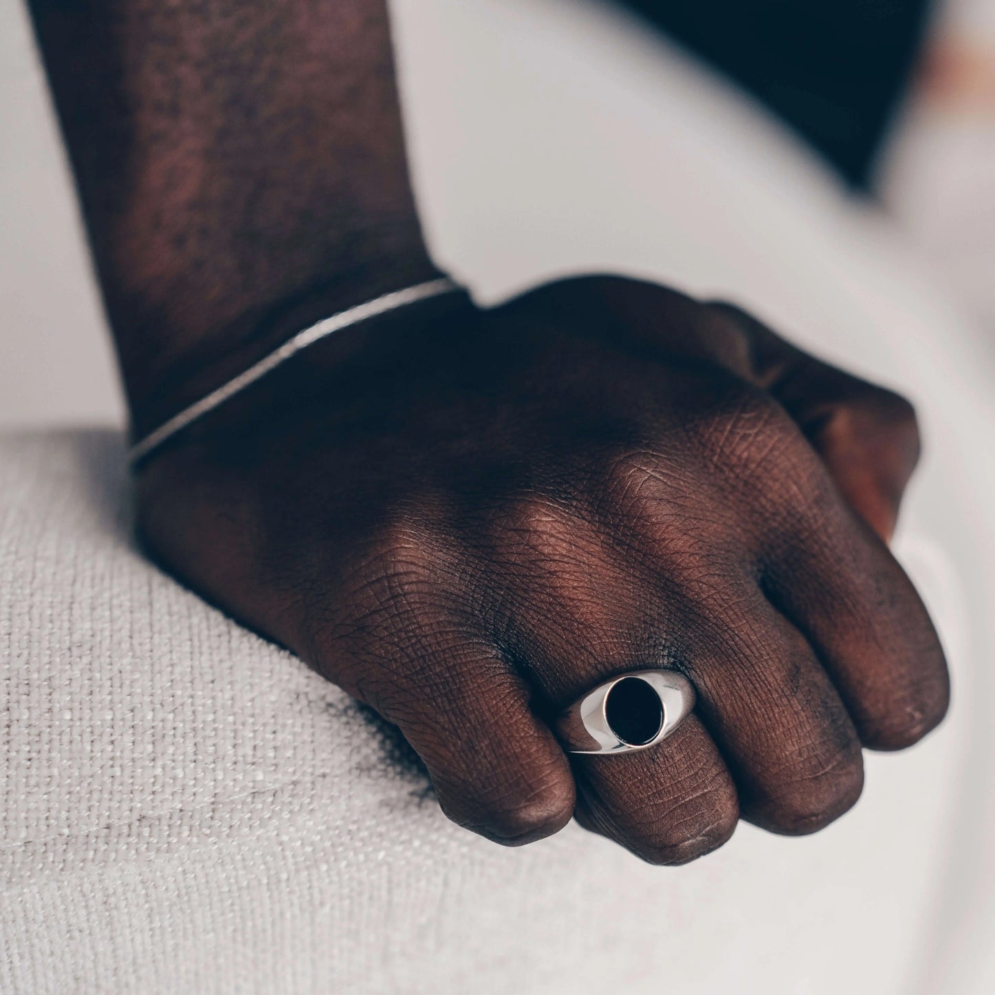 Vielring - Runder Onxy Ring - 925 Silber - Silber