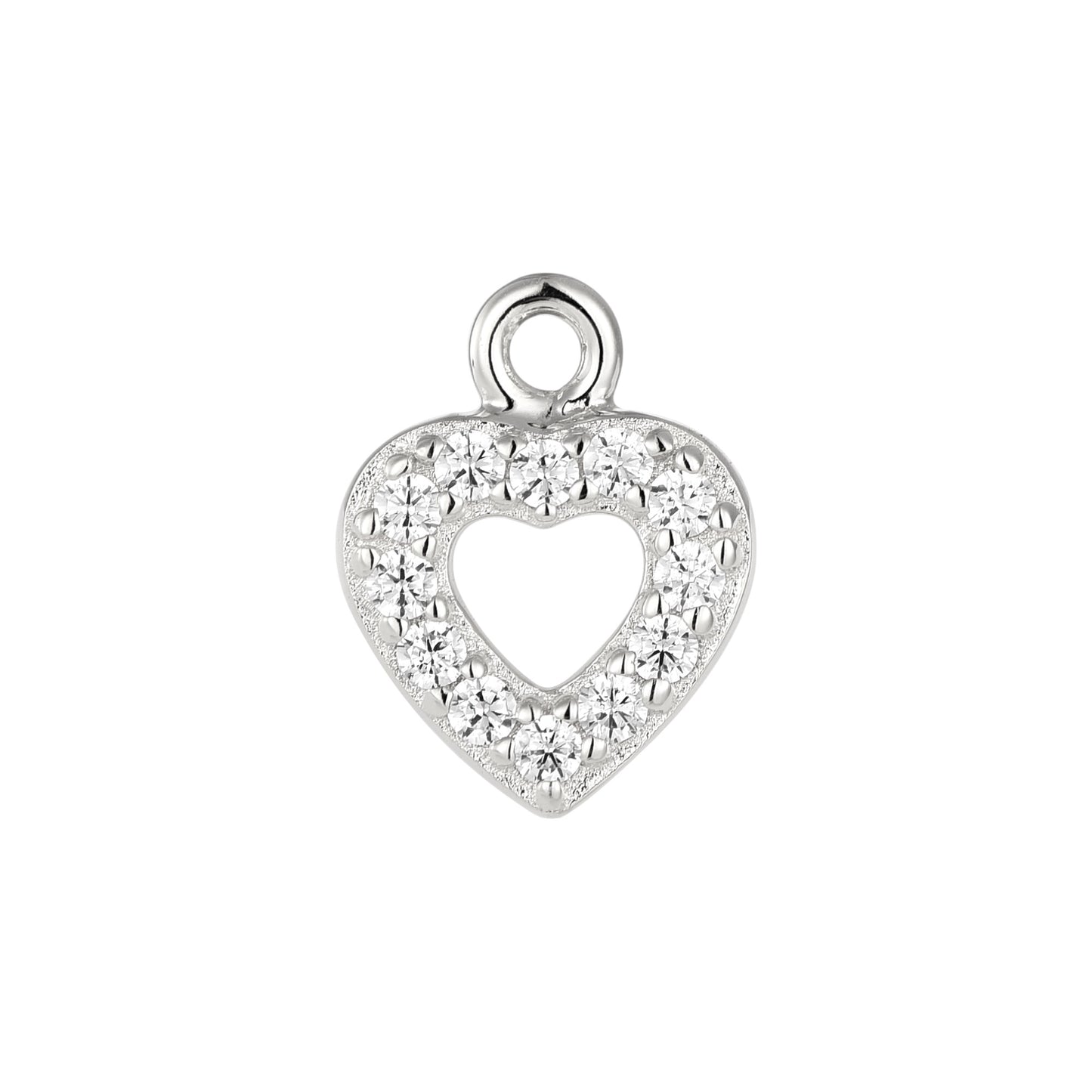 Vielring - Herz Zirkonia Steinen Charm - 925 Silber - Silber