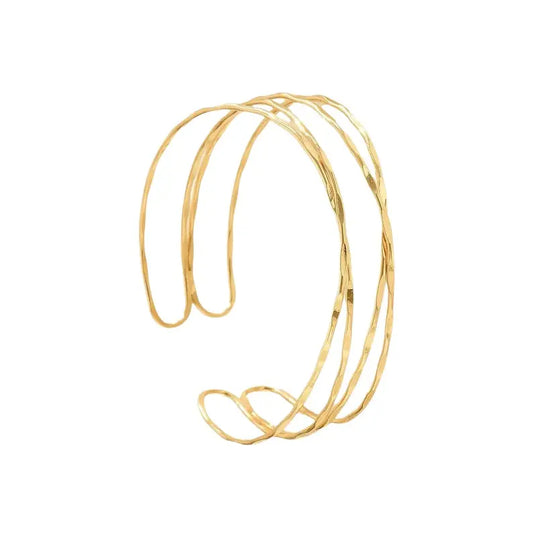 Vielring - Mehrreihiger Kreuzender Oberarmreifen - Steel - Gold