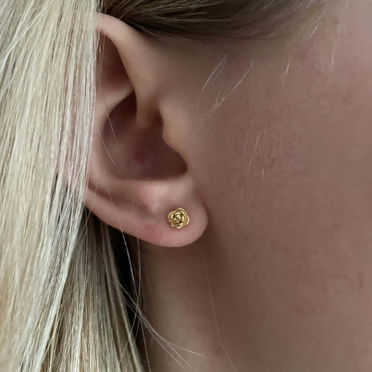 Vielring - Rosen Ohrstecker - 925 Silber - Gold
