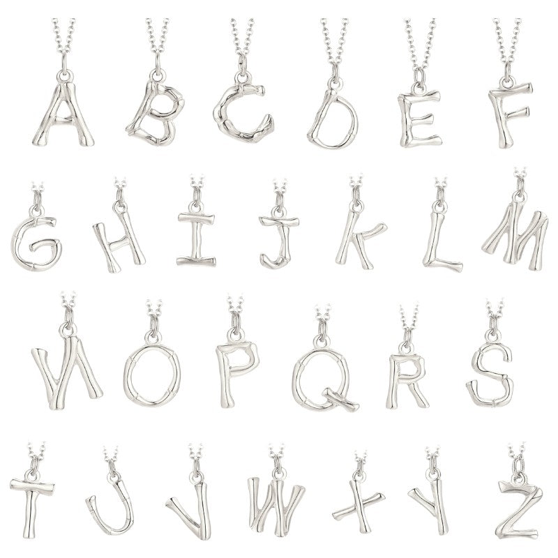 Abstrakte Buchstaben Halskette - 925 Silber
