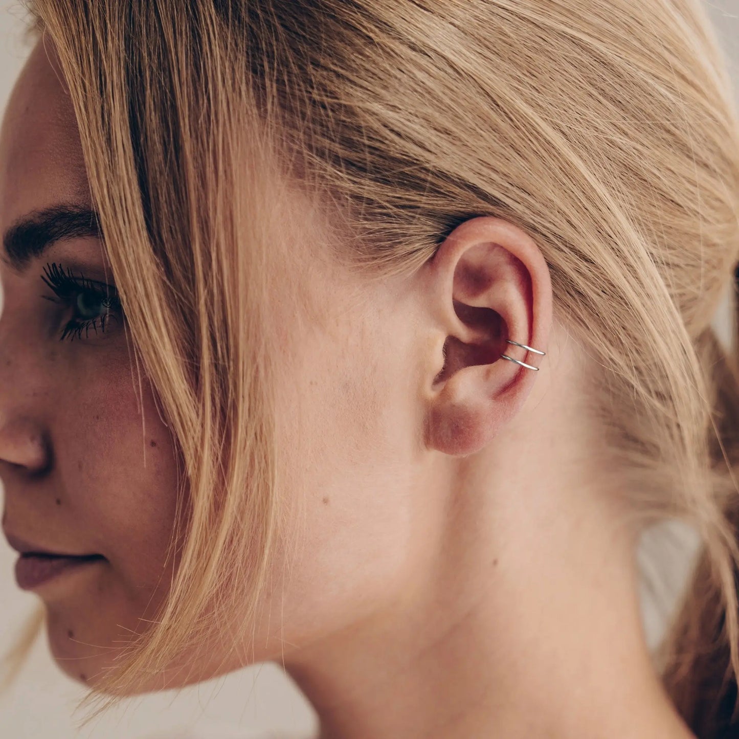 Vielring - Doppelter Ear Cuff - 925 Silber - 925 Silber / Einzeln