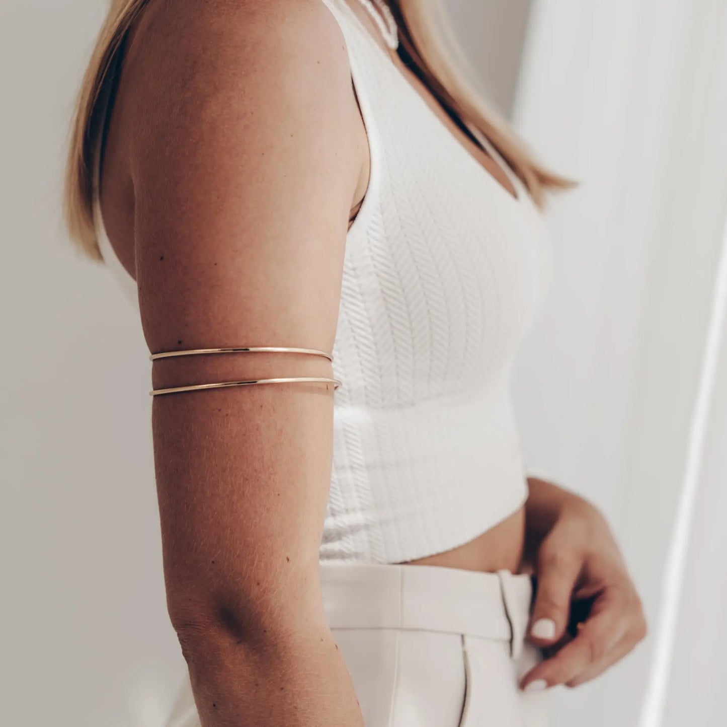 Vielring - Hammerschlag Oberarmreifen - Steel - Gold