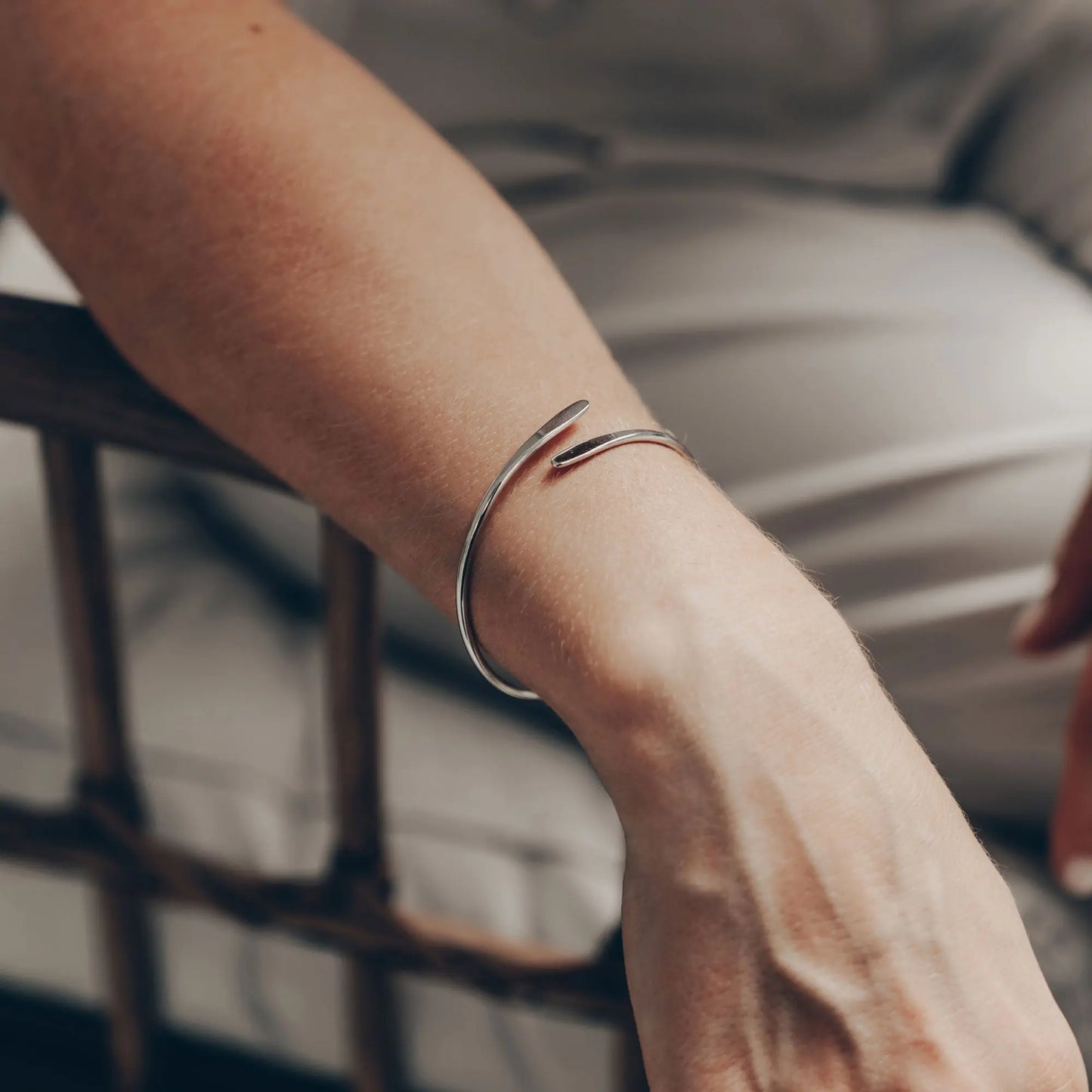 Vielring - Geschwungener Armreifen - 925 Silber - Silber