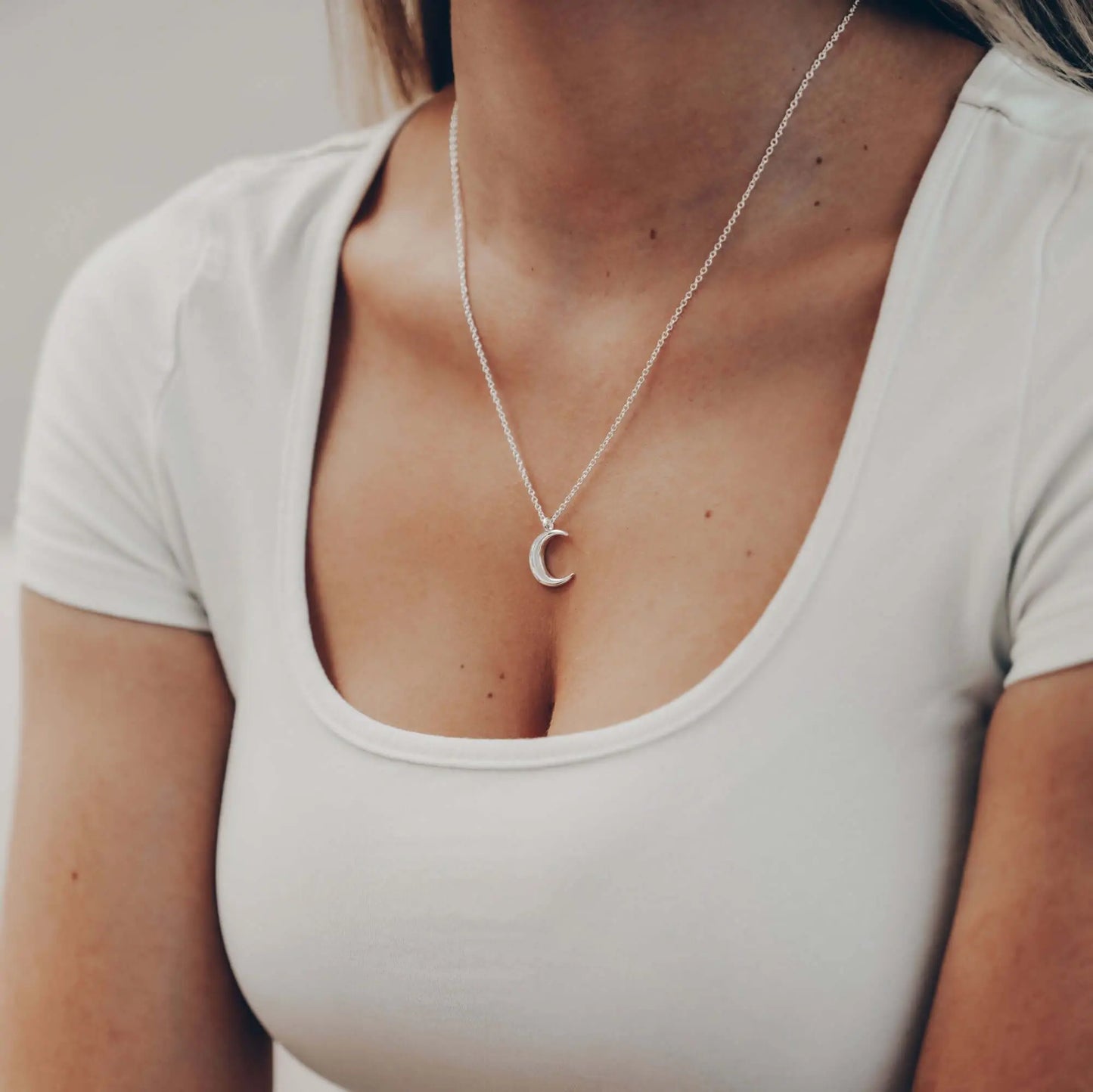 Vielring - Halbmond Halskette - 925 Silber - Gold