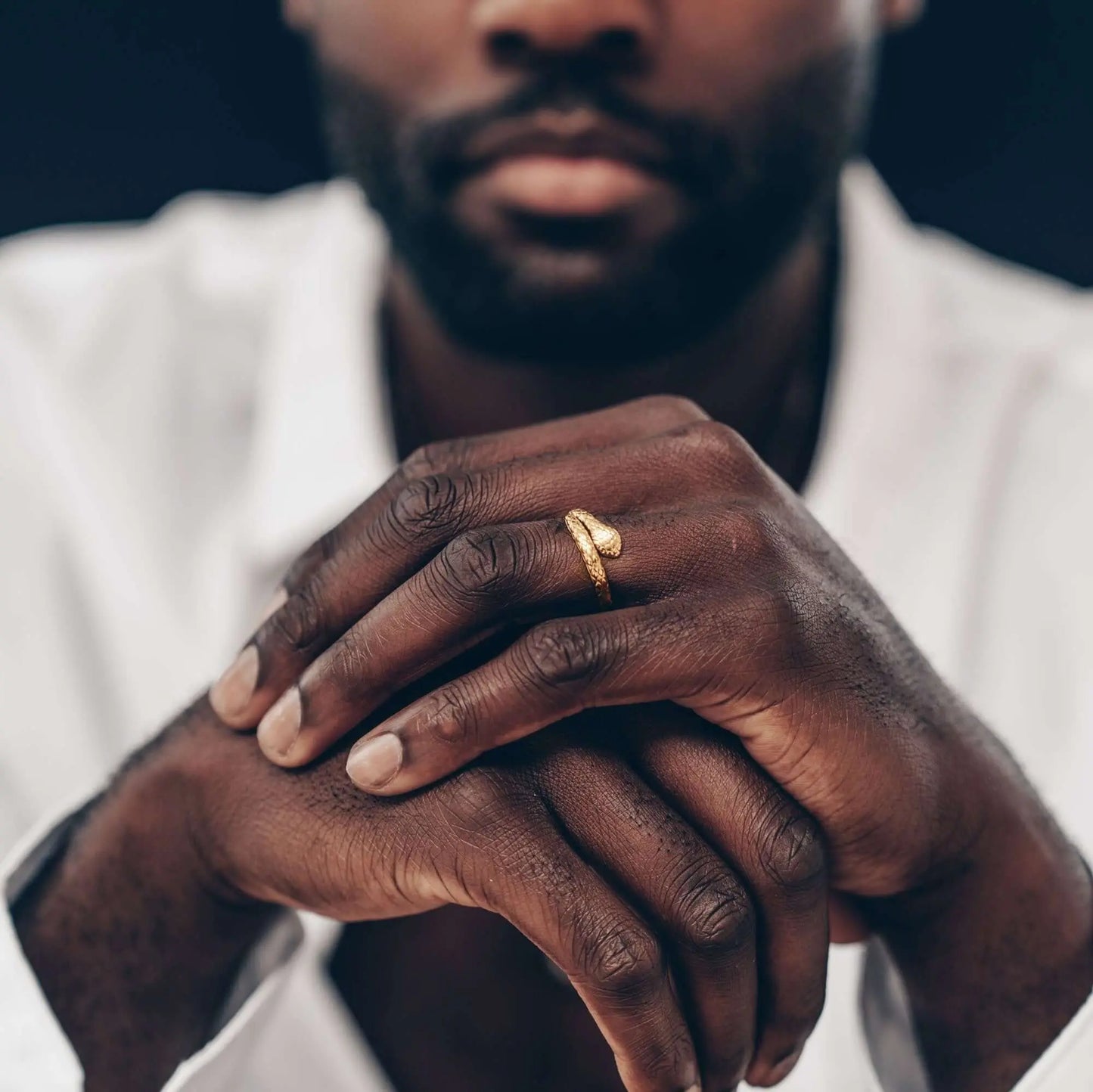 Vielring - Dezenter Schlangenring - Edelstahl - Gold