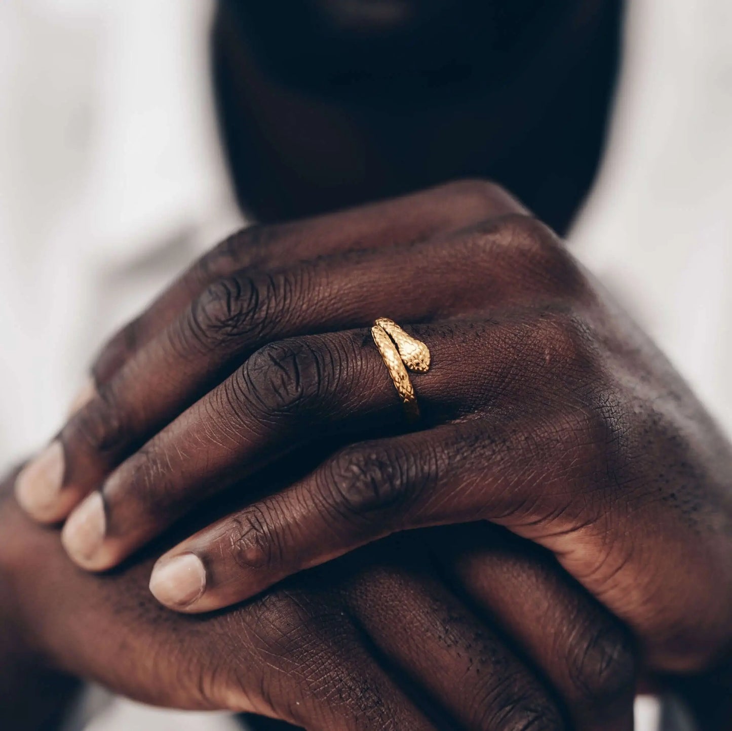 Vielring - Dezenter Schlangenring - Edelstahl - Gold