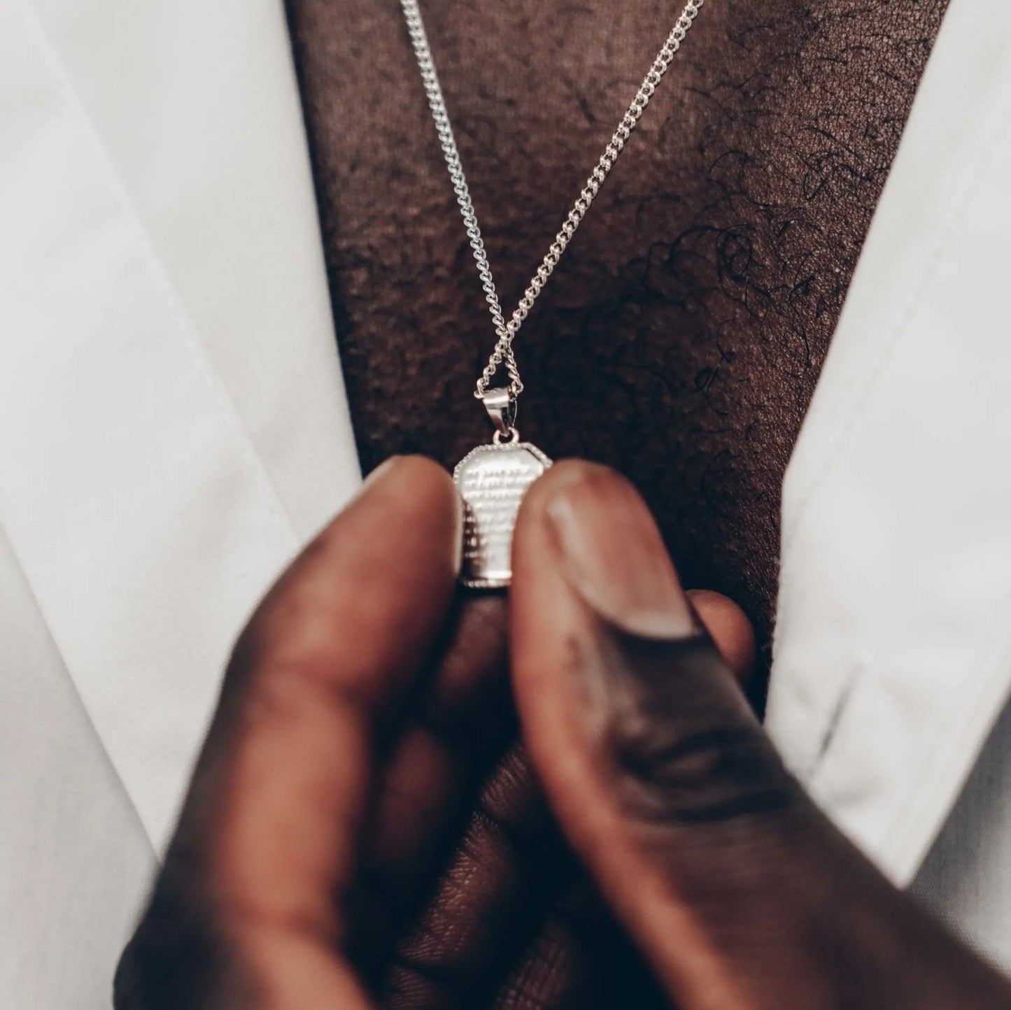 Vielring - Onxykette - 925 Silber - Silber / 50 cm