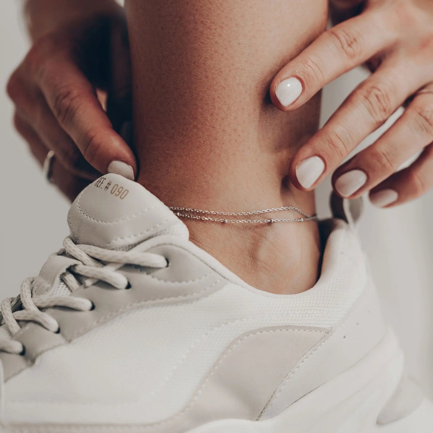 Vielring - Doppel Kugel Fußkettchen - 925 Silber - Gold