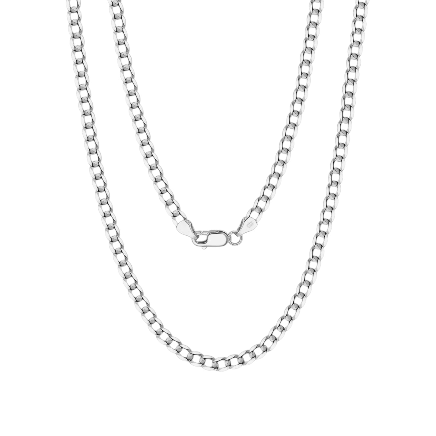 Curb chain flat 5 mm - 925 silver
