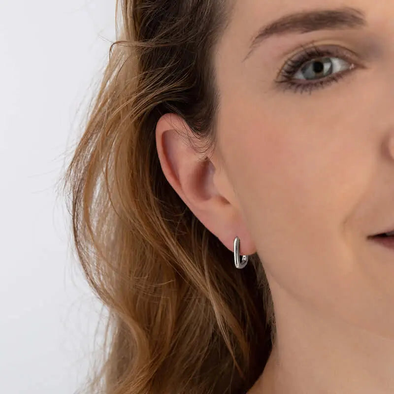 Vielring - Ovale Creolen 2 mm Dicke - 925 Silber - Gold / Einzeln