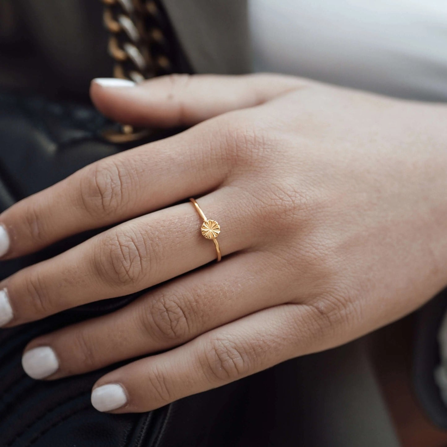 Vielring - Geometrischer Scheibenring - 925 Silber - Silber