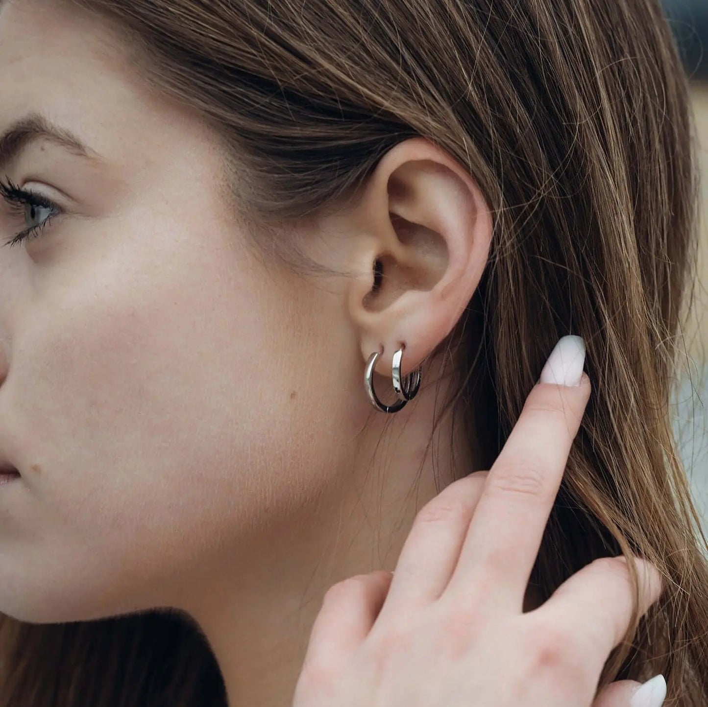 Vielring - Eckige Creolen 1,8 mm Dicke - 925 Silber - Gold / 6 mm / Einzeln