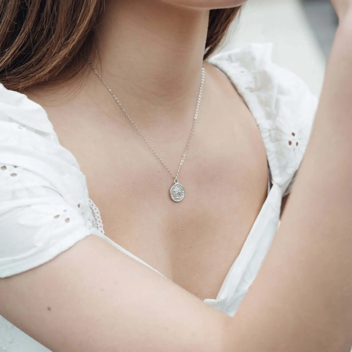 Vielring - Münzen Anhänger Halskette - 925 Silber - Gold