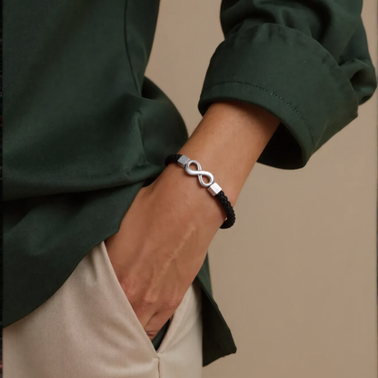 Vielring - "An meinen Mann" Personalisiertes Unendlichkeits-Armband - Silber / 19 cm - Schmales Handgelenk