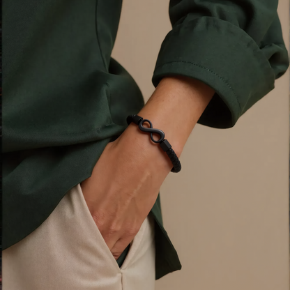 Vielring - "An meinen Mann" Personalisiertes Unendlichkeits-Armband - Silber / 19 cm - Schmales Handgelenk