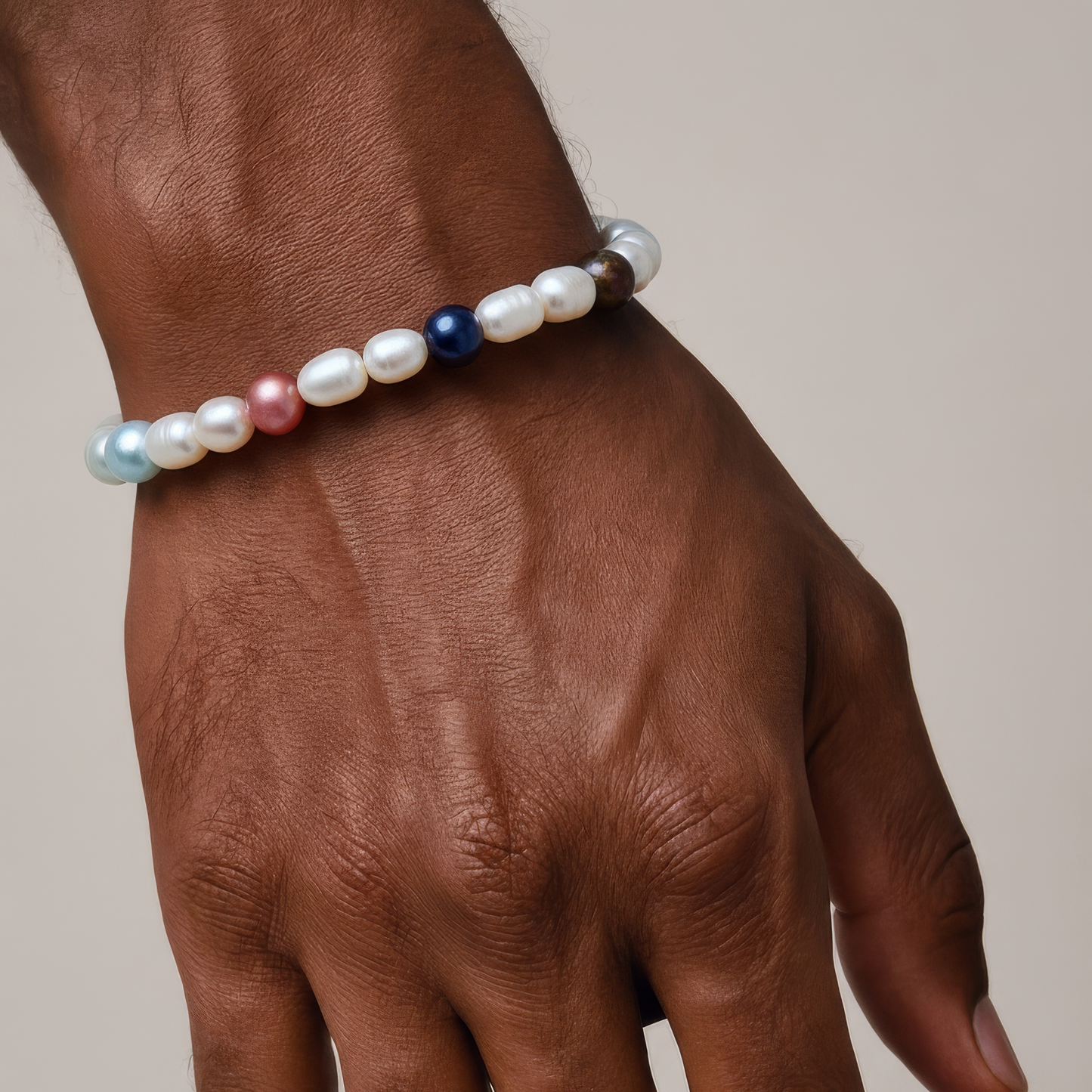 Bunte Süßwasserperlen Armband - Edelstahl