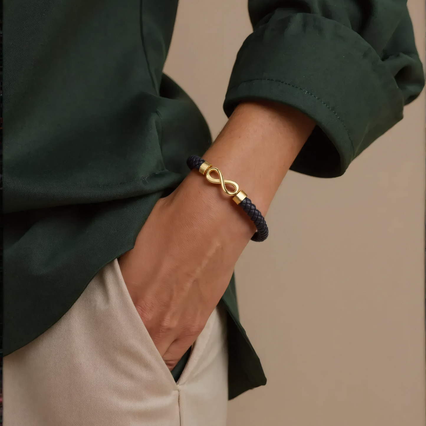 Vielring - "An meinen Mann" Personalisiertes Unendlichkeits-Armband - Silber / 19 cm - Schmales Handgelenk