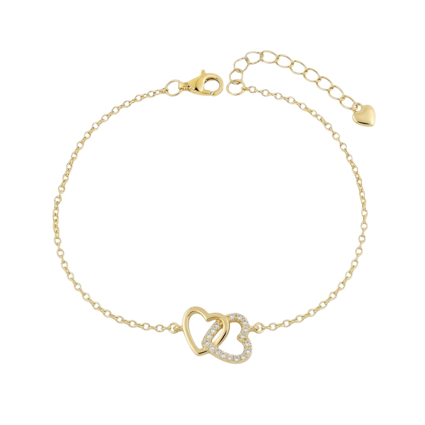 Vielring - Verbundene Herzen Armband - 925 Silber - Gold