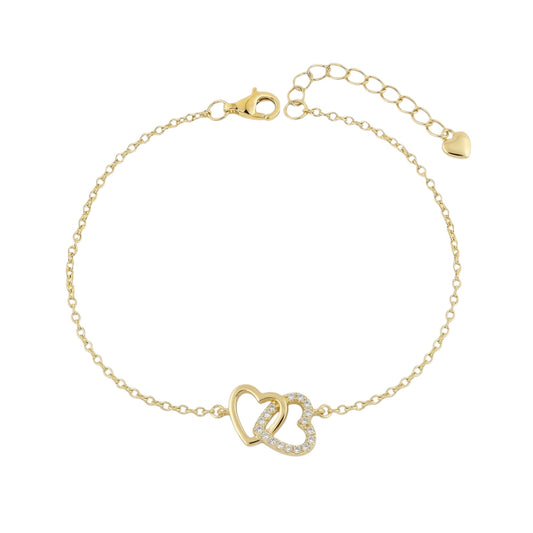 Vielring - Verbundene Herzen Armband - 925 Silber - Gold