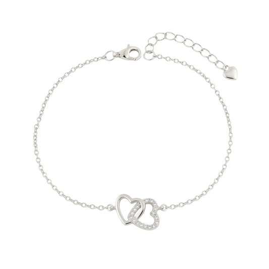 Vielring - Verbundene Herzen Armband - 925 Silber - Silber