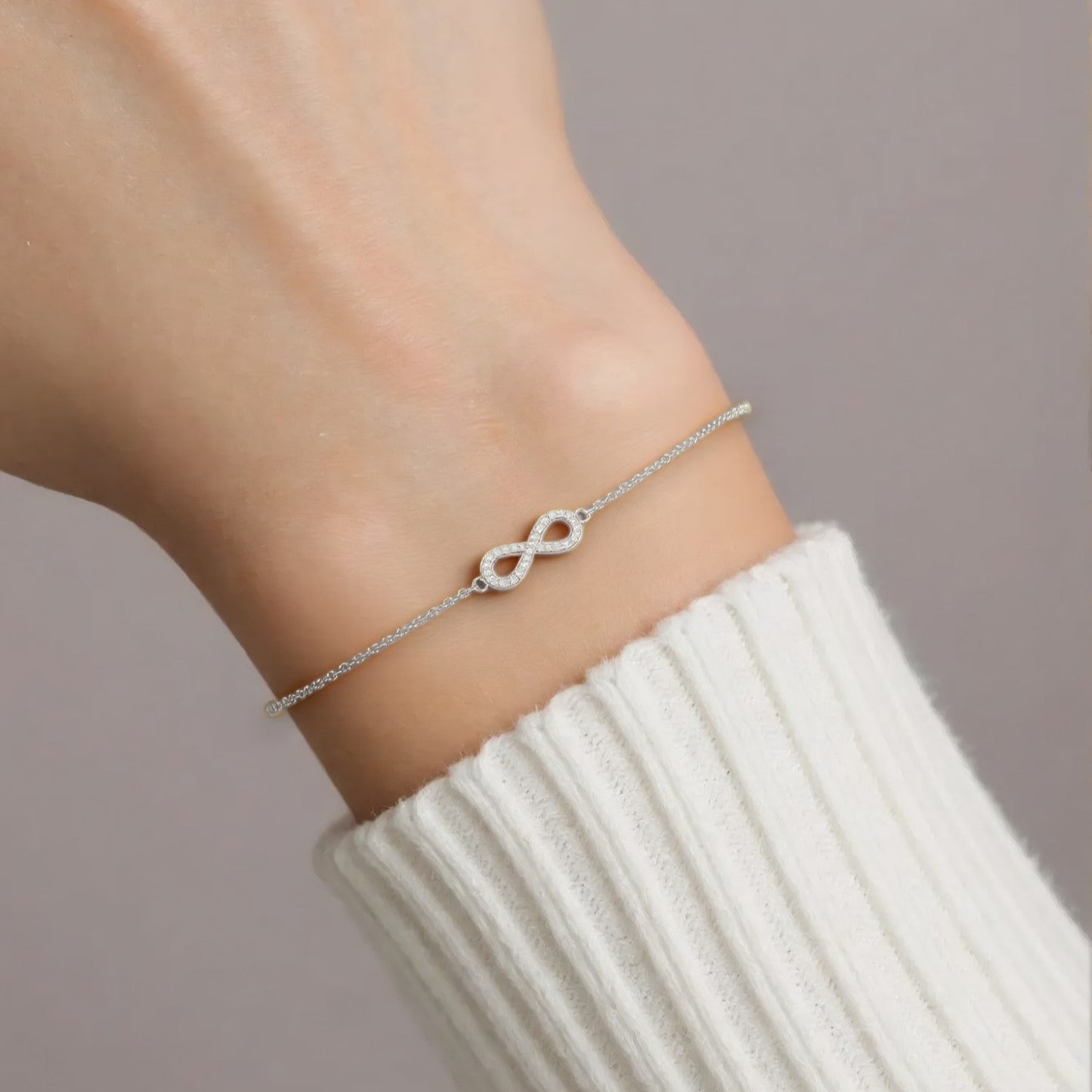 Vielring - Endless Armband mit Zirkonia Steinen - 925 Silber - Gold