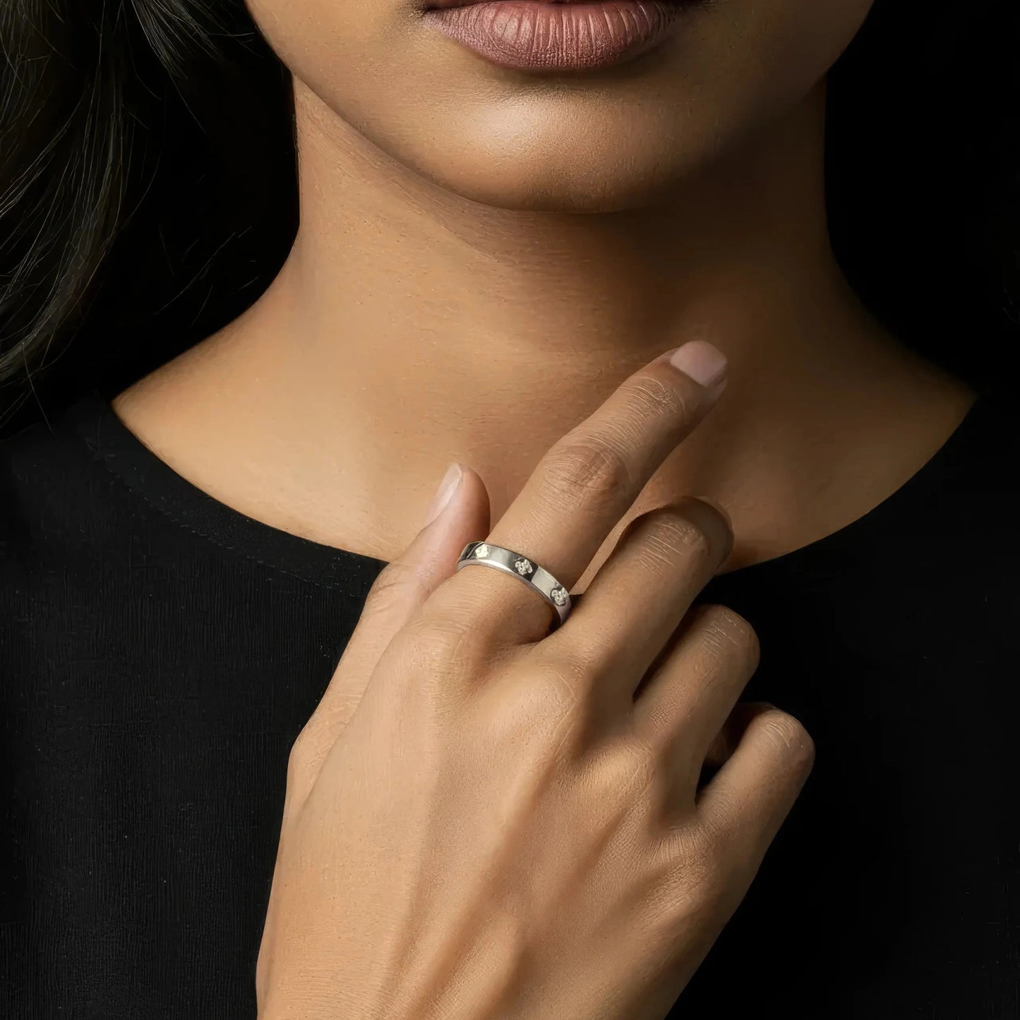 Kleeblatt Ring - 925 Silber